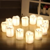 ZENHOME 12-Piece LED Battery Operated Pillar Candle Set Warm White 3.5 X 5cm