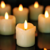 ZENHOME 12-Piece LED Battery Operated Pillar Candle Set Warm White 3.5 X 5cm - Image 2